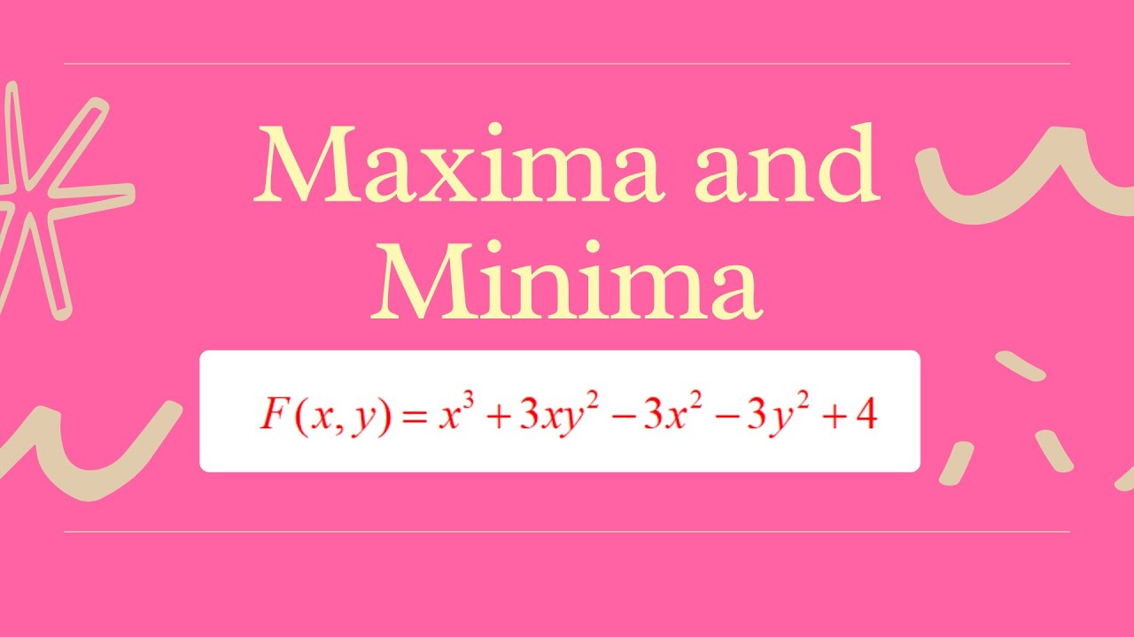 Problem on  maxima & minima for functions of two variable in Telugu