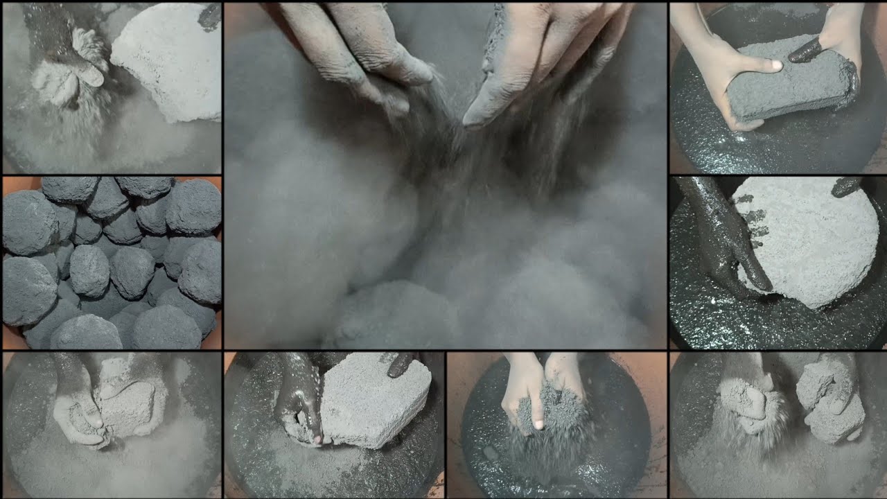 9K Celebration🎊🥳 Video 5/6 || Mass Dry & 💦Crumbling+Smashing of Smokey💨Gritty Charcoal ASMR
