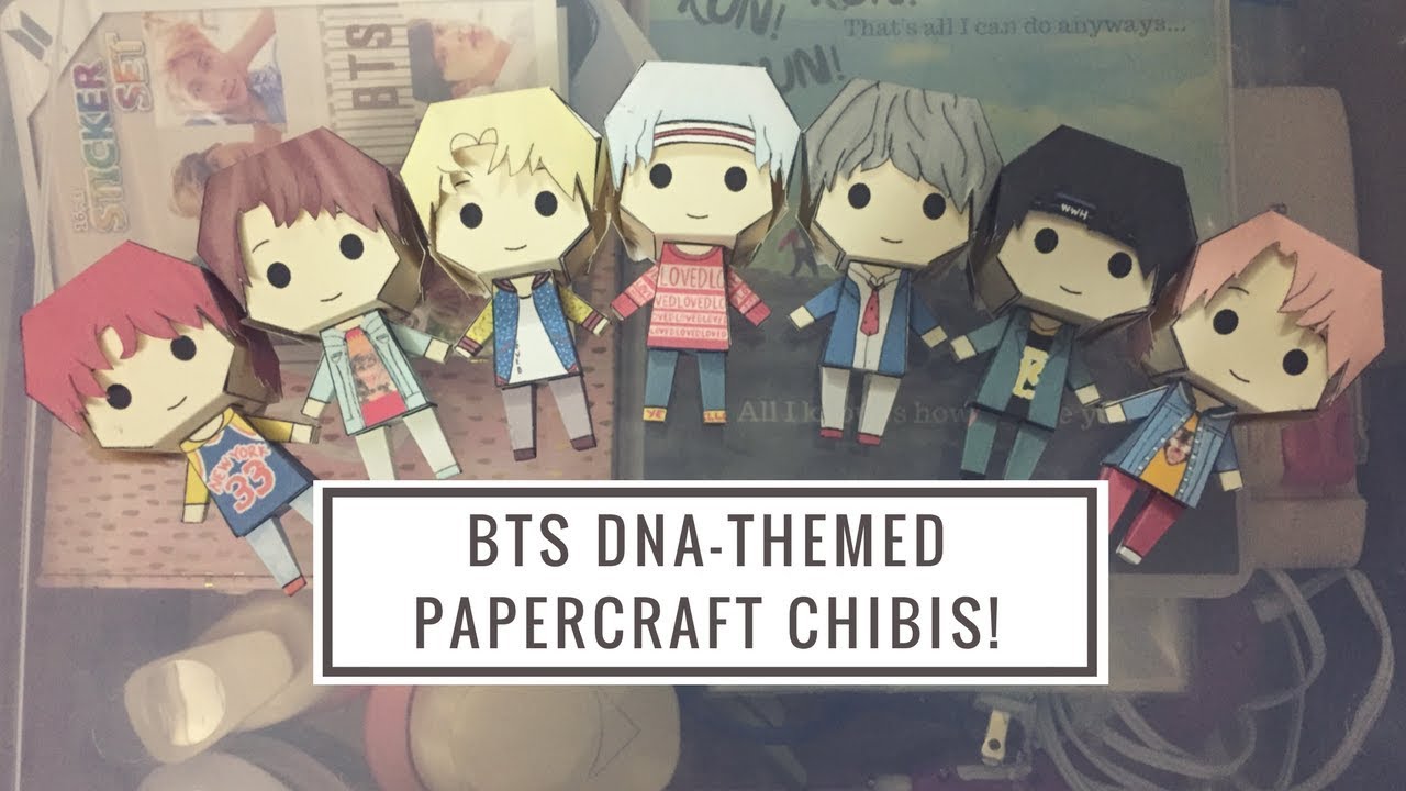 DIY BTS DNA-themed Papercraft Chibis