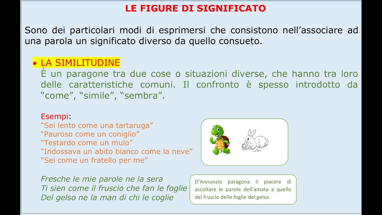Poesia: similitudine, metafora, personificazione