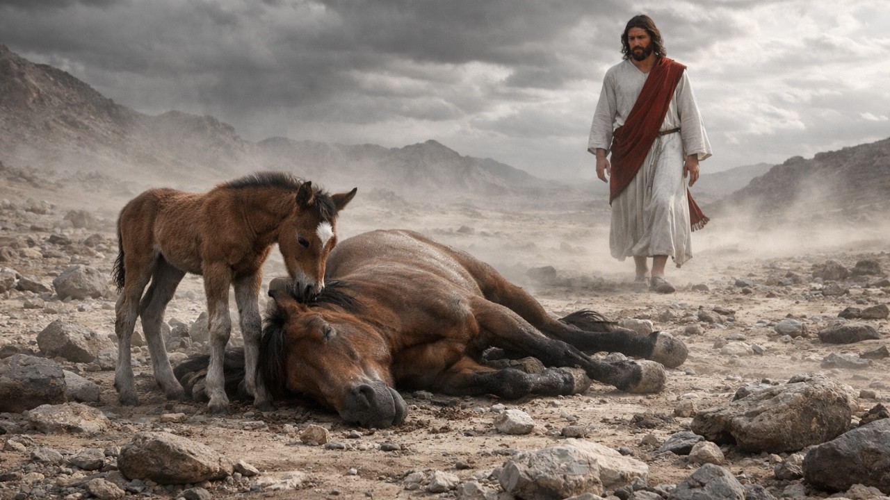 El Pequeño Caballo Perdió a Su Madre… Pero Jesús Apareció en el Momento Exacto