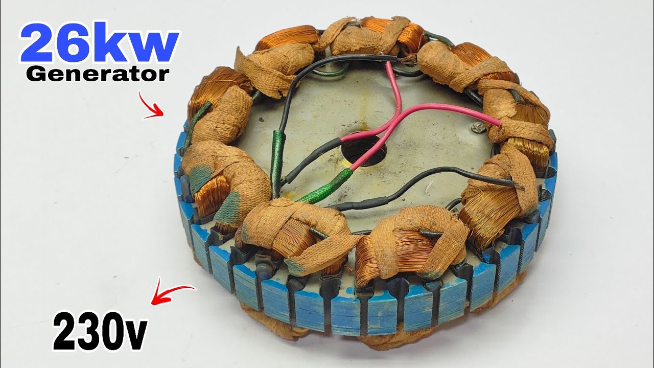 I turn  Fun copper  Router and Powerful magnets into23v 26000w Good generator 💯