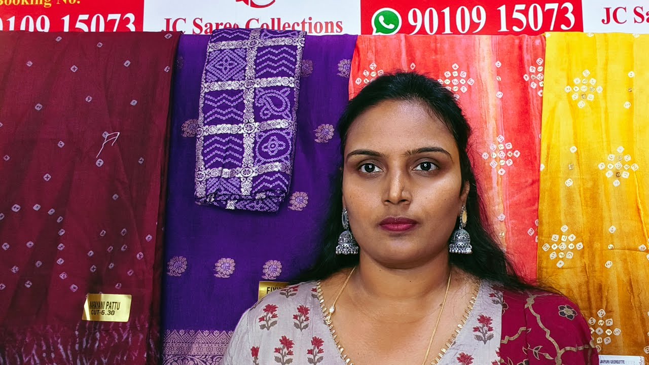 JC Saree collections Live Jaipuri georgette viscose silk sarees Ph. 9010915073