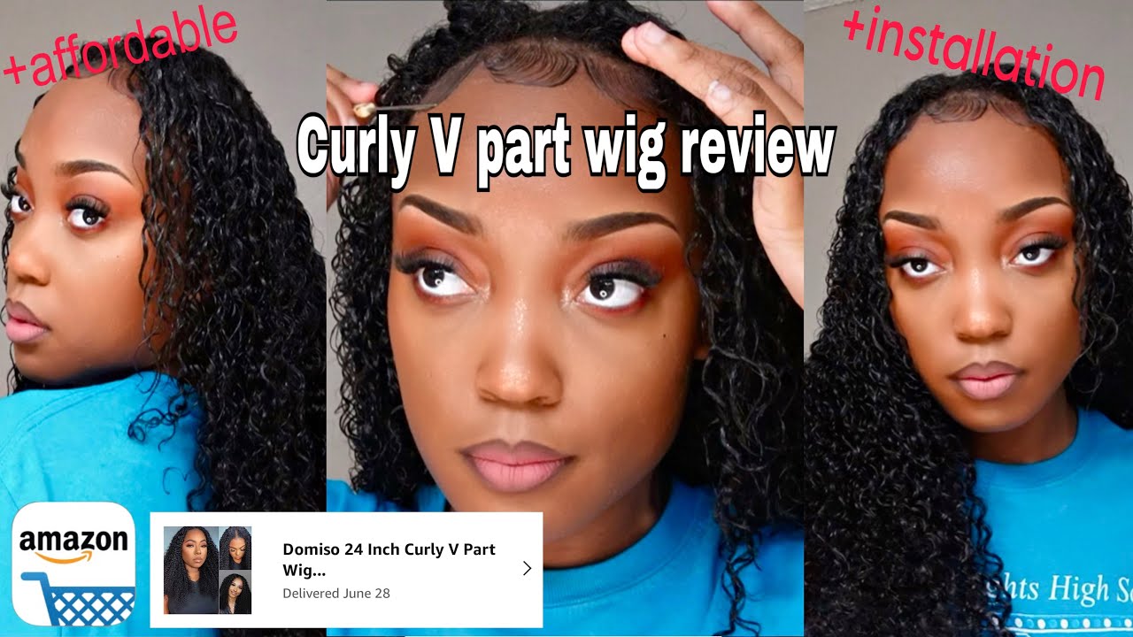 Affordable Curly V Part Wig from Amazon |  ft Domiso Hair | SIMPLYENDLYSS