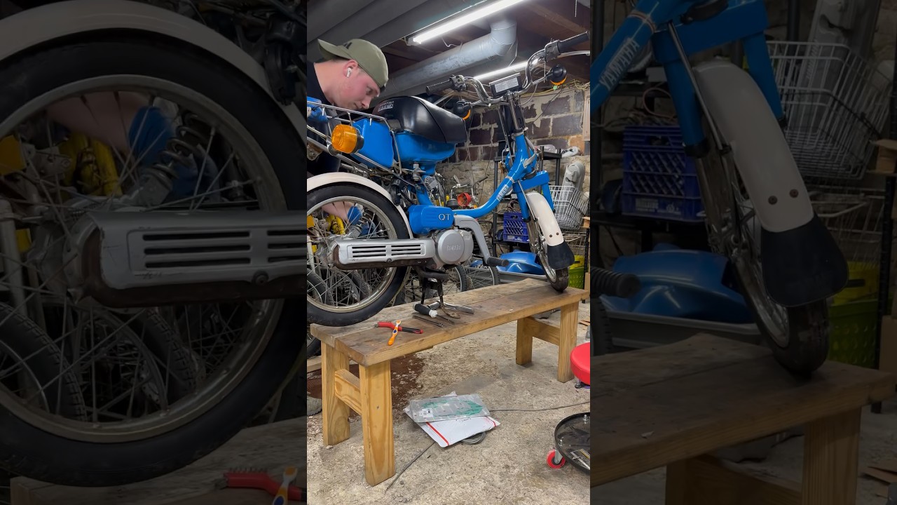 Yamaha QT50 first pops! || #yamaha #qt50 #t&ouml;ffli #moped #scooter #engine #motor #50cc