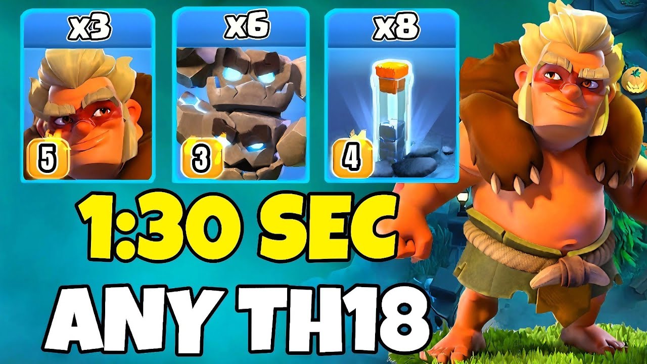 Th18 Meteor Golem + Druid + Totem Spell Attack Strategy | Th18 Attack Strategies (Clash of Clans)