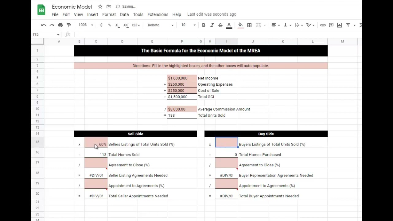 MREA Economic Model Tutorial