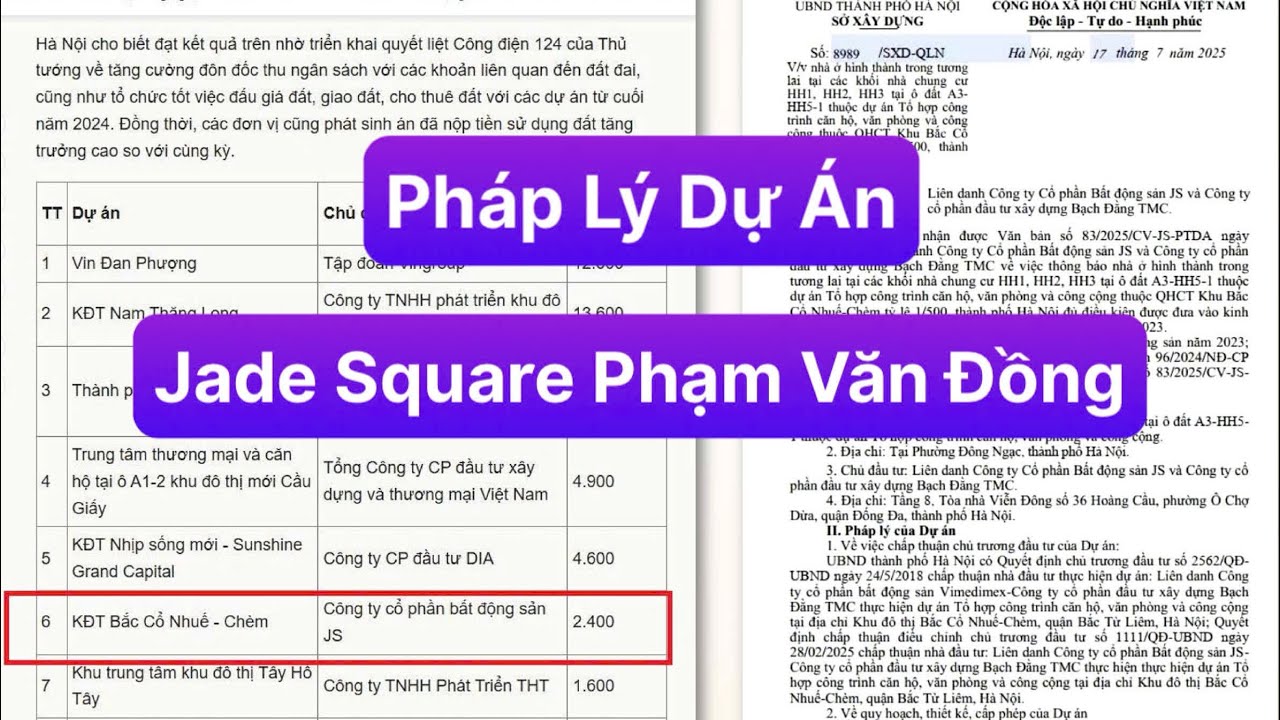 Pháp Lý Dự Án Jade Square Phạm Văn Đồng | Vinhomes Trung Đen