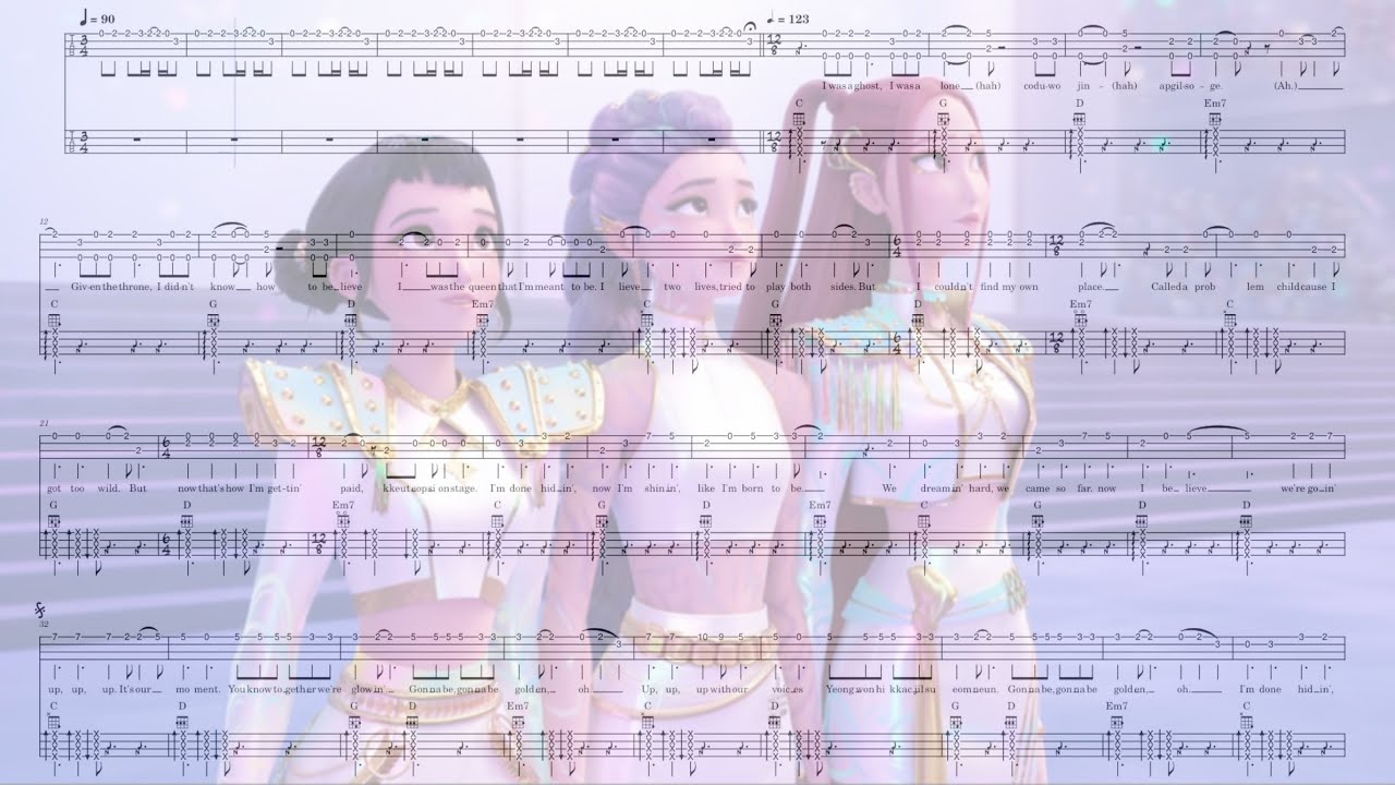 Golden – K-POP Demon Hunters｜Ukulele Melody Sheet Music｜Easy Friendly