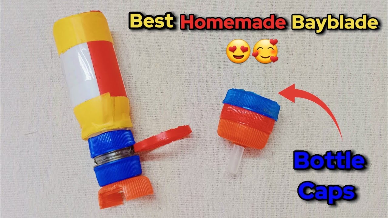 How To Make Bayblade With launcher At Home Easily |Make Bayblade Launcher Using Bottlecaps