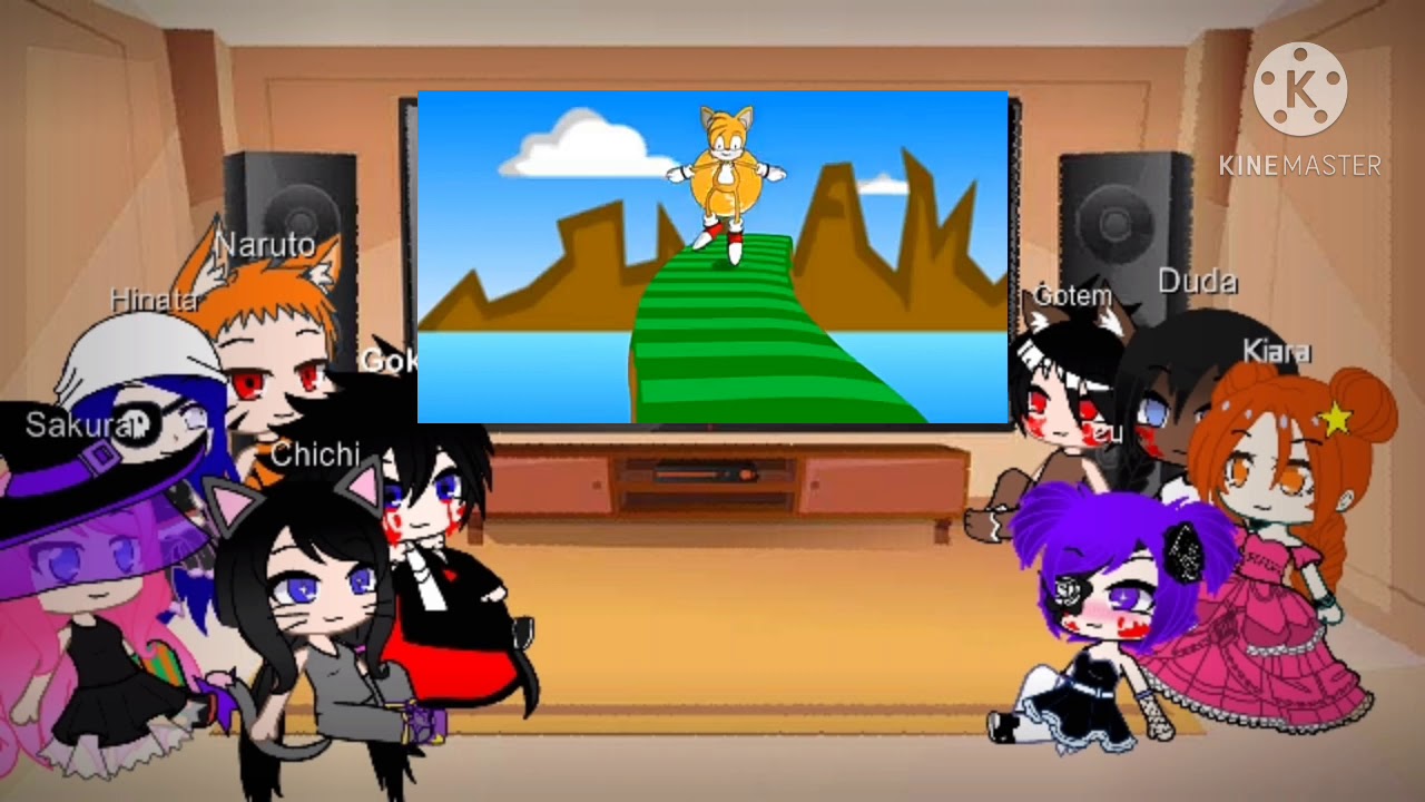 personagens de Naruto e Dragon bal reagendo ao rap do chuk,Sonic.exe e Mario.exe