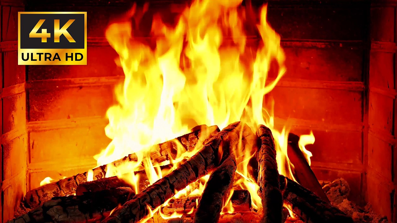 🔥 Fireplace 4K Live Wallpaper. Fireplace with Crackling Fire Sounds. Fireplace Ambience