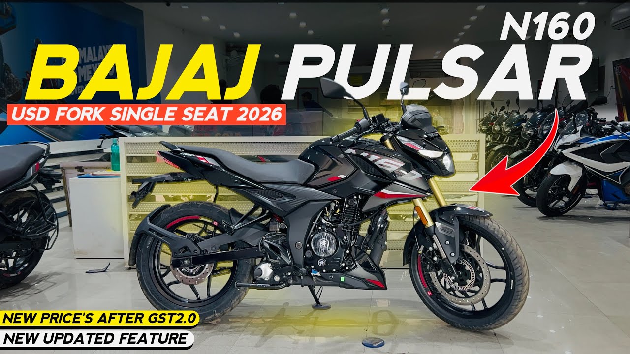 Bajaj Pulsar N160 USD Forks Single Seat 2026 New Updated Model GST Price Features Mileage Review