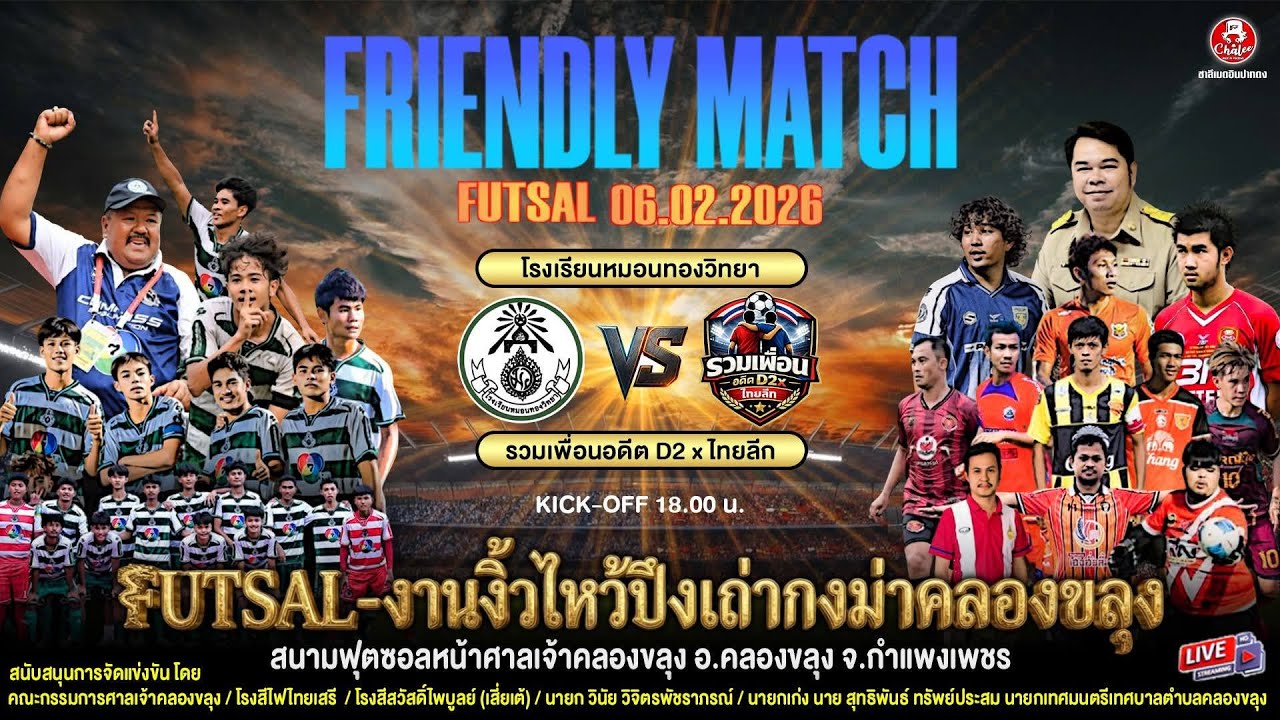 Q1 หมอนทองวิทยา VS รวมเพื่อนอดีต D2xไทยหลีก หมอนทองชนะ 4-2 จ.กำแพงเชร🎈Happy_Social🎈2026-02-06