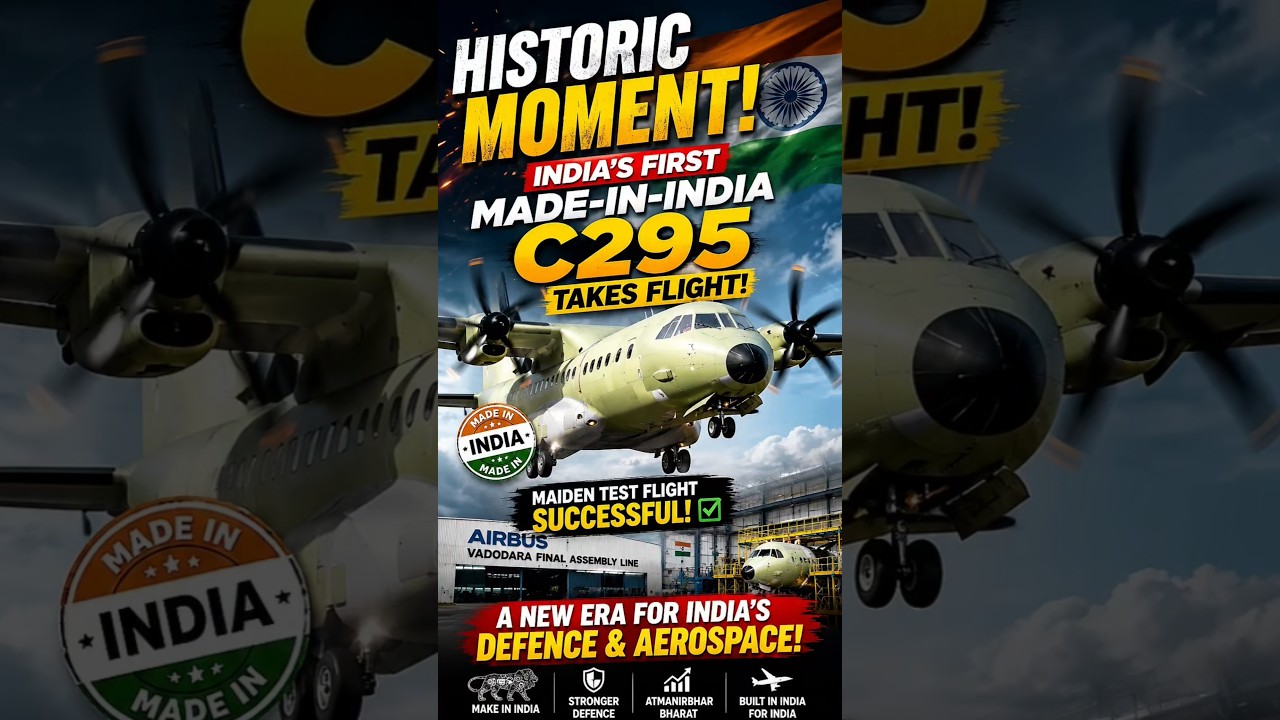 India's First Made-in-India C295 Takes Flight 🇮🇳✈️