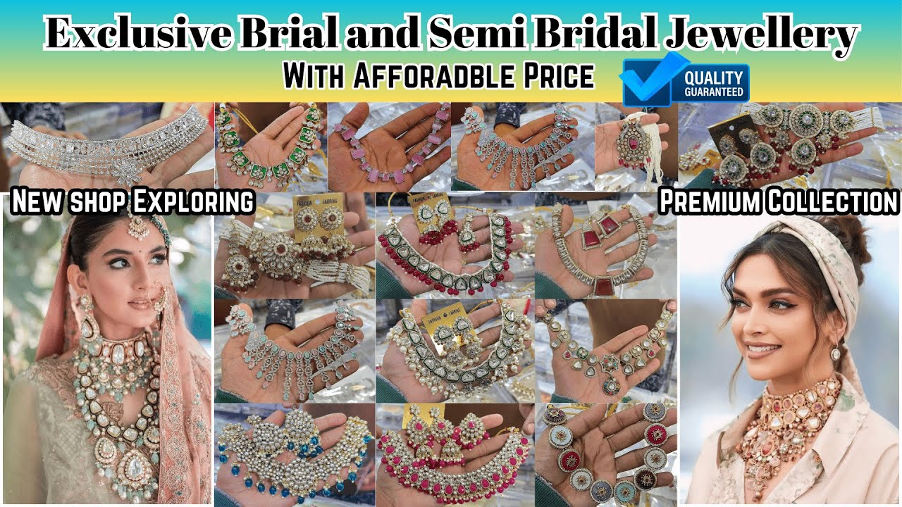 Designer Bridal and Semi Bridal Jewellery Wholesale | Kundan, AD Necklace Set | Jaipur Market