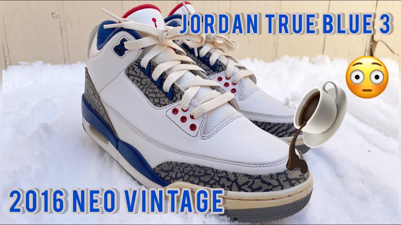 Jordan 3 True Blue 1988 Vintage Custom. (How to make your shoes look vintage with Coffee,Neovintage)