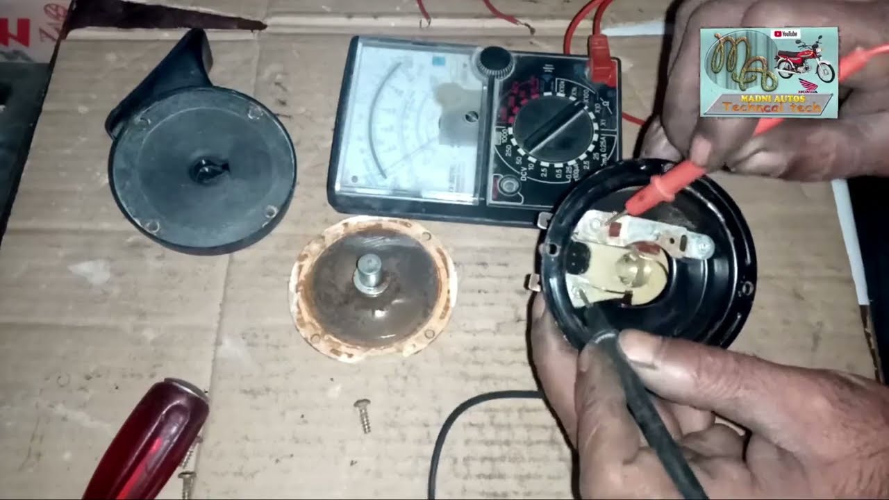 How To Repair Old Bike Horn&motorcycle horn repair&Honda CD 70 Horn Adjustment In Urdu