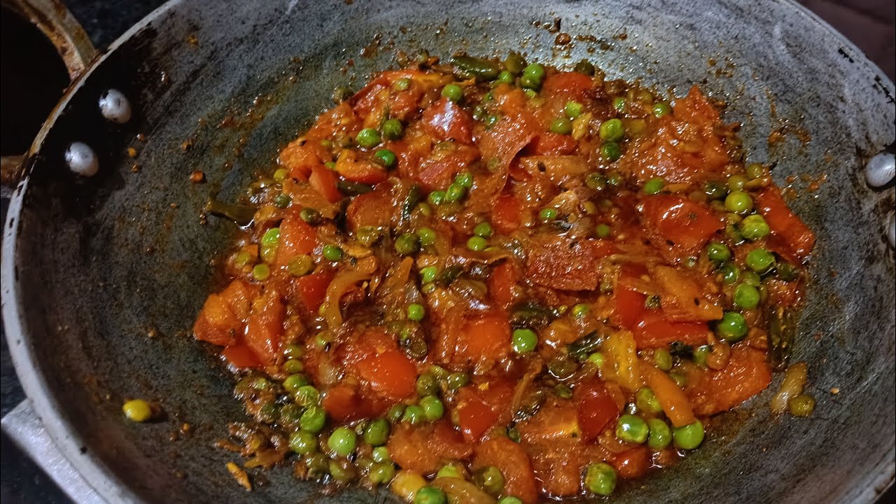 टमाटर और मटर की हेल्दी और स्वादिष्ट सब्जी 🤤👌