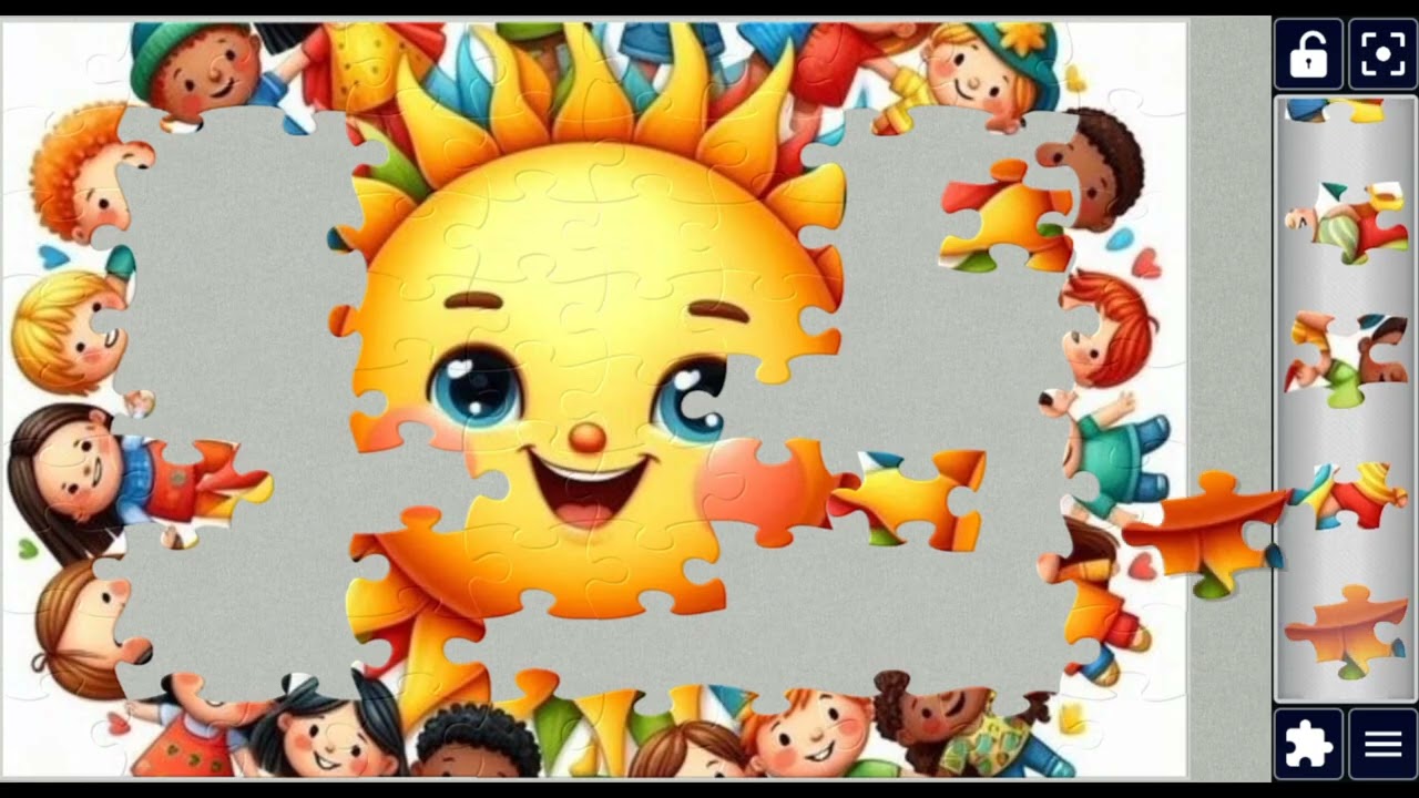Sunny Circle of Friends#sun #kids #joy #cartoon 😊🌞👧👦@puzzlemaster1034