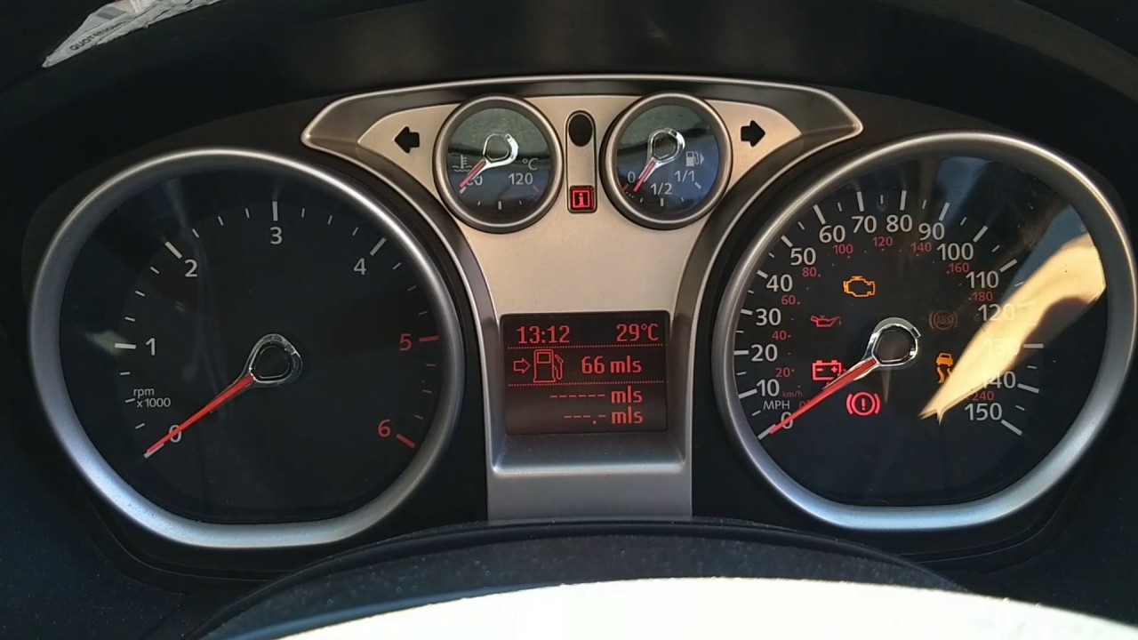 Ford focus 2009 tcdi instrument cluster fault