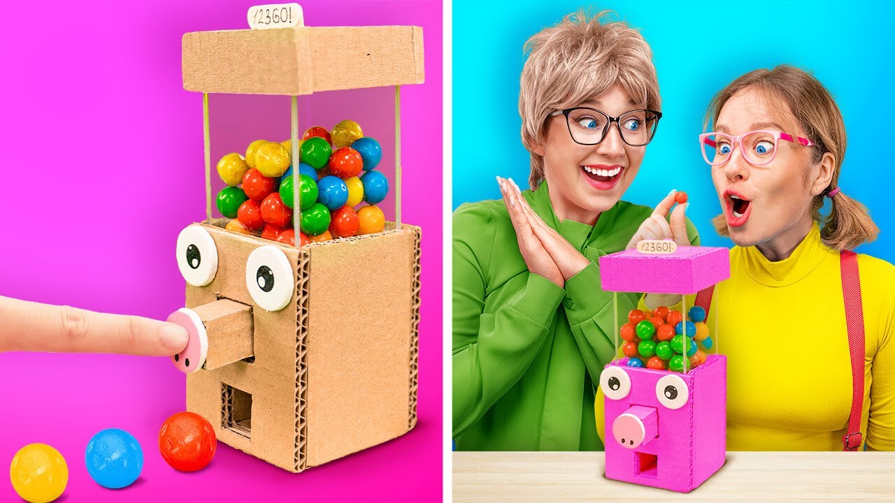 OPVOEDHACKS MET KARTON DIE JE MOET ZIEN || DIY snoepdispenser! Trucs voor slimme ouders door 123 GO!