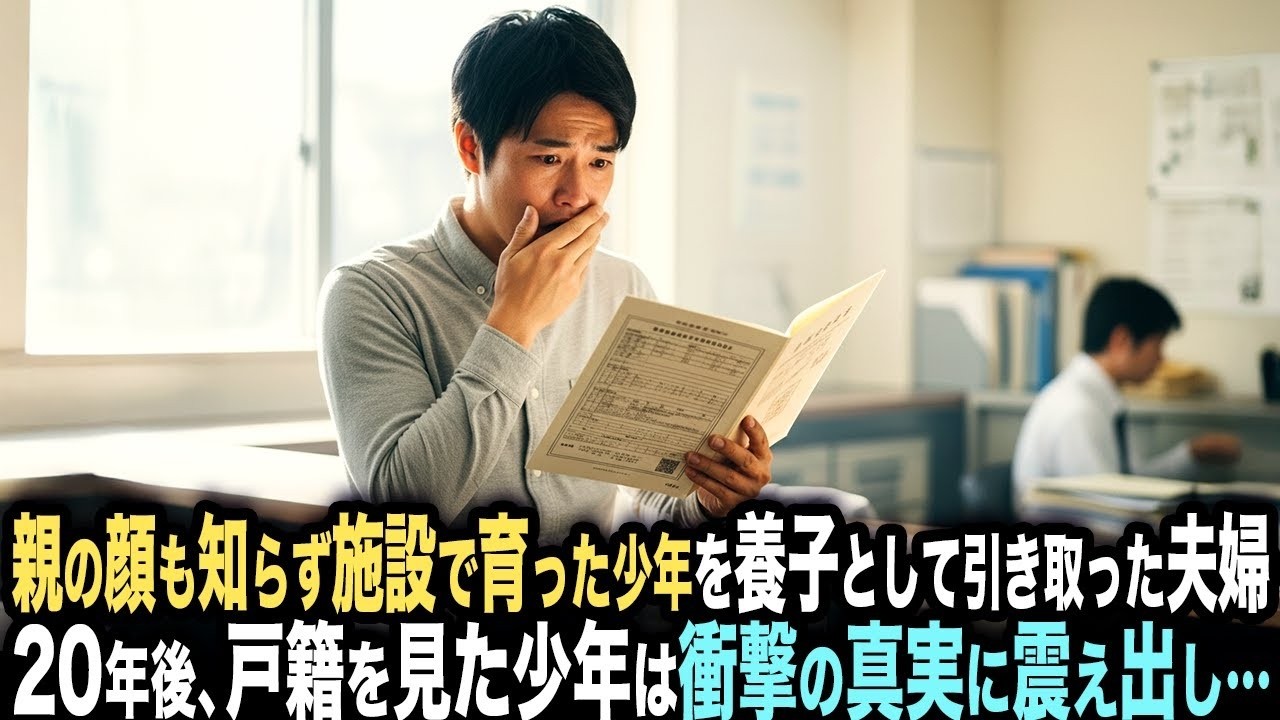 親の顔を知らず施設で育った少年を養子として引き取った夫婦。20年後、結婚のために戸籍を見た少年は衝撃の真実に震え出し…【オーディオブック】【感動する話】