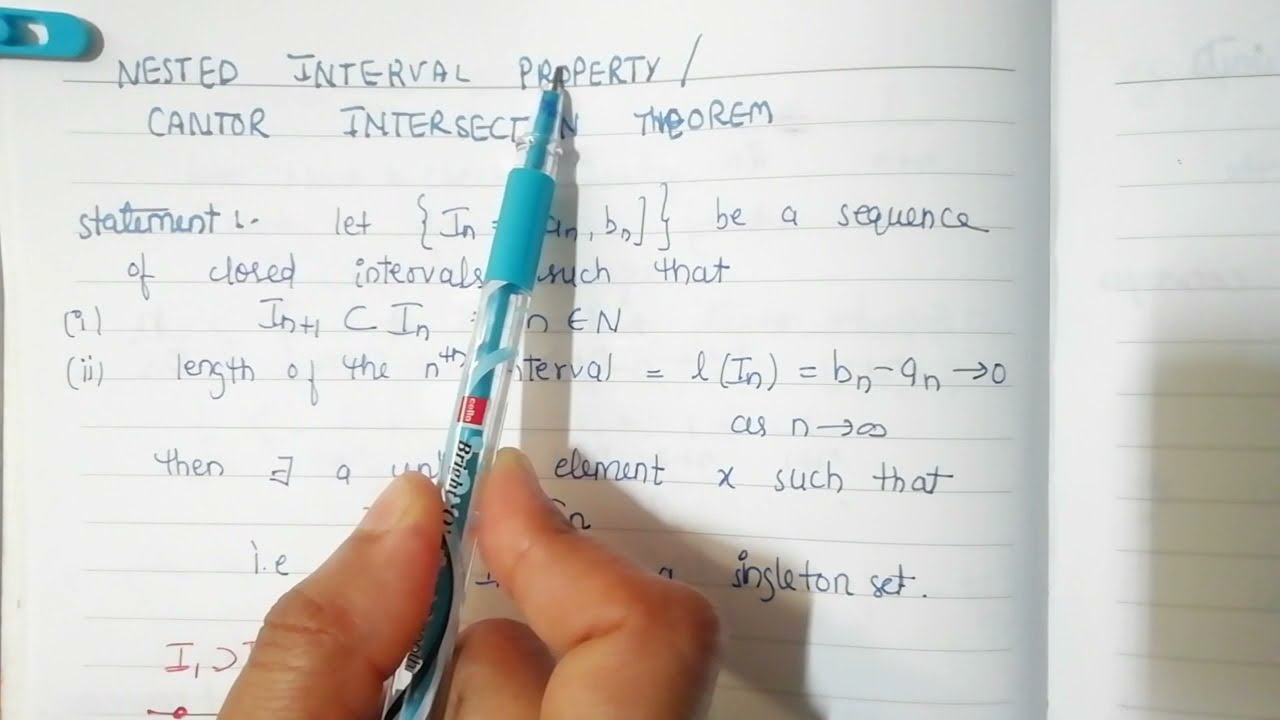 NESTED INTERVAL PROPERTY / CANTOR INTERSECTION THEOREM  | UTTARAKHND LT MATHS | NVS KVS TGT PGT |
