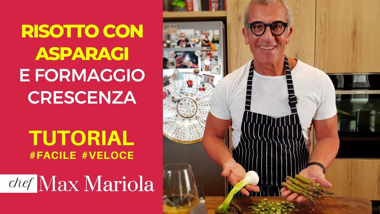 RISOTTO CON ASPARAGI E FORMAGGIO CRESCENZA la video ricetta di Che Max Mariola