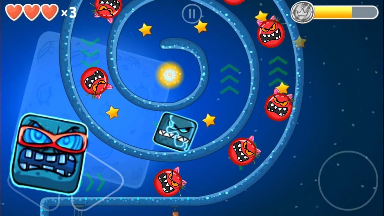 Baby Tomato Ball kicks the BOSS in Red Ball 4 Volume 4 in Battle for the Moon