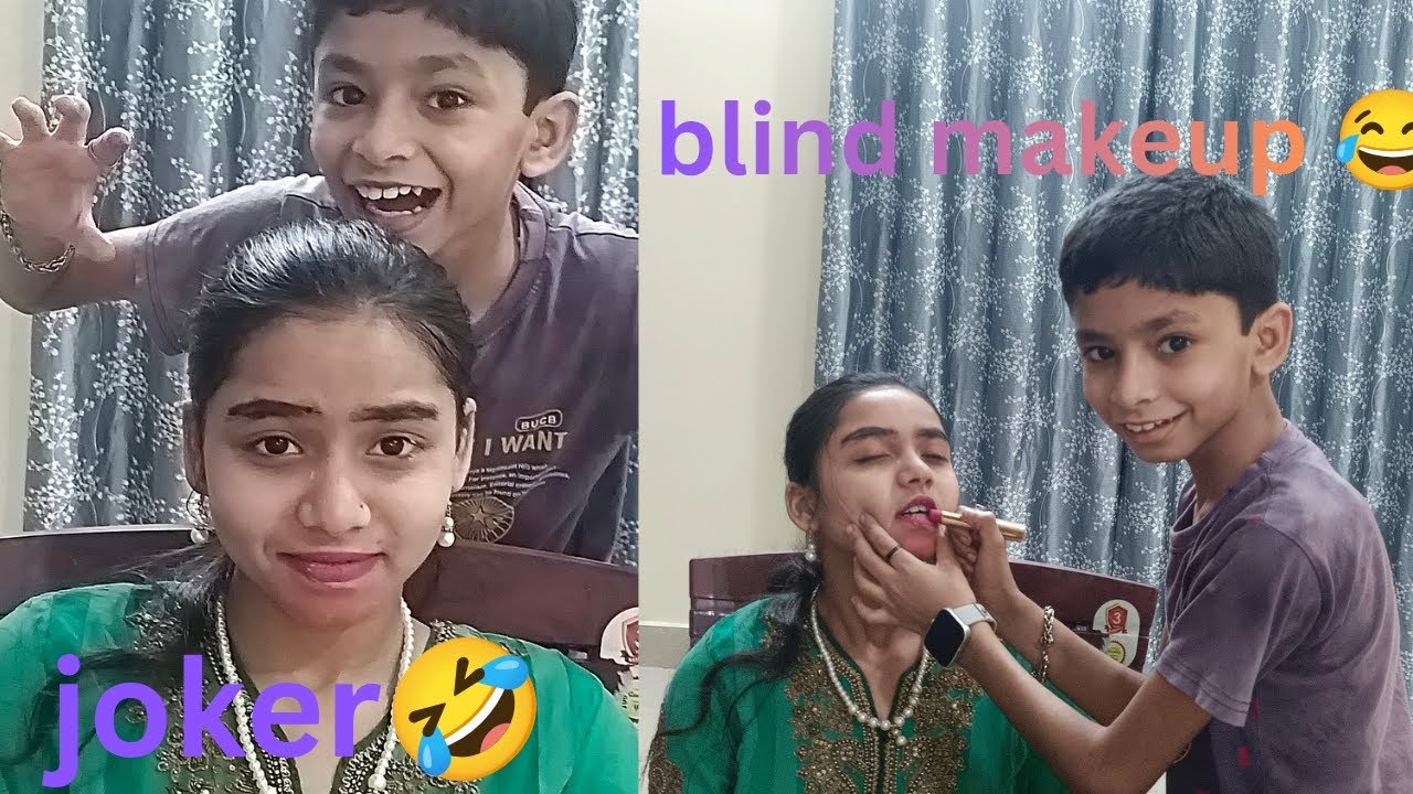 Prank ka badla le liya blind makeup challenge 😂😂 # my 8th vlog 😊