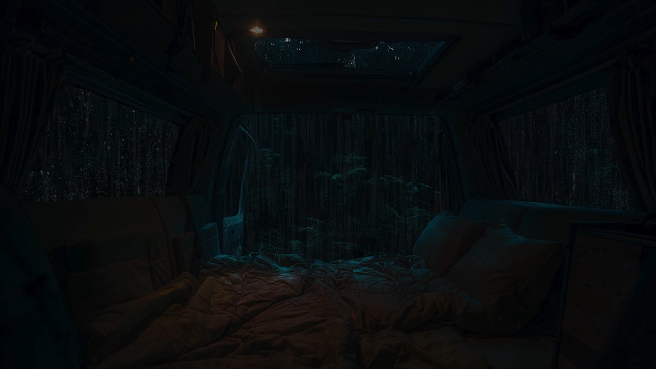 3 Hours⚡️ Camper Van Forest Rain for Insomnia Relief