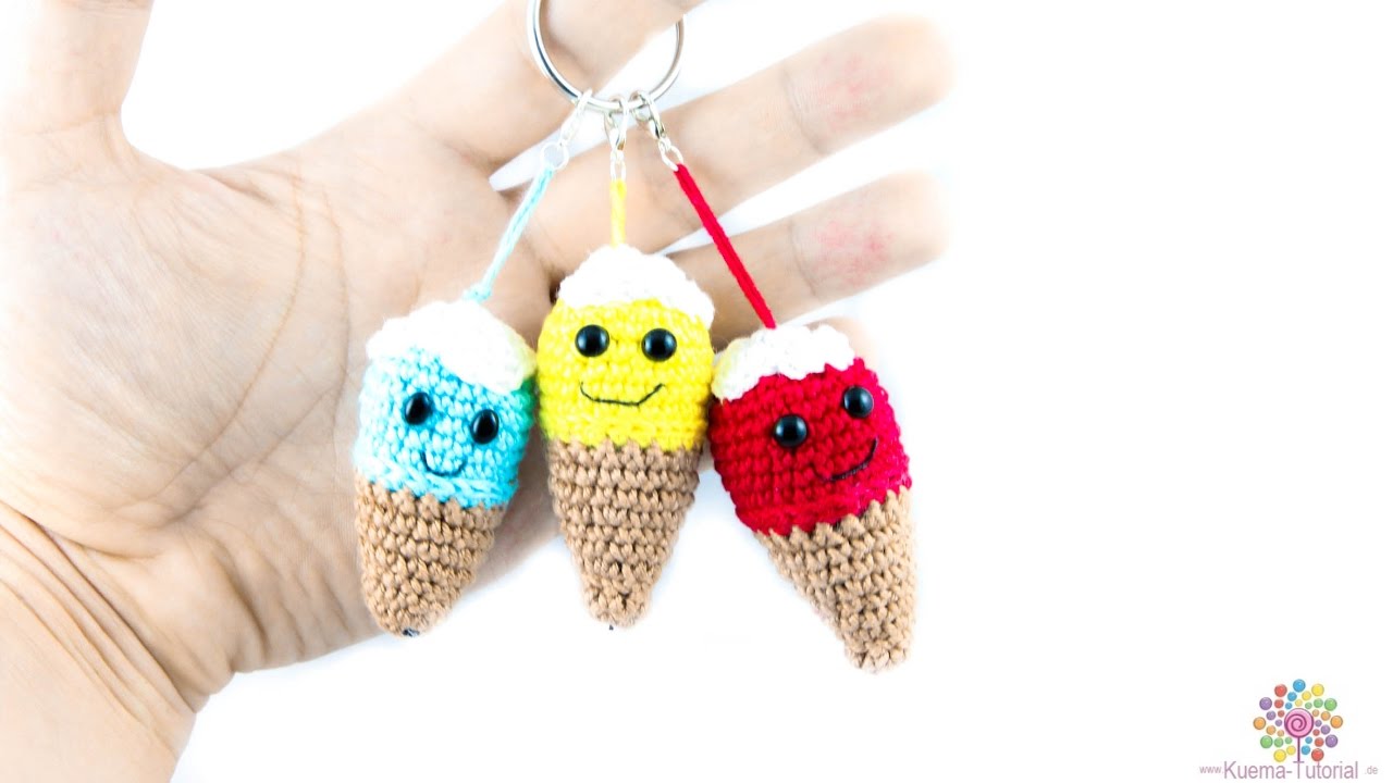 DIY: Eis - Eistüte Anhänger Häkeln | Amigurumi | Anfänger