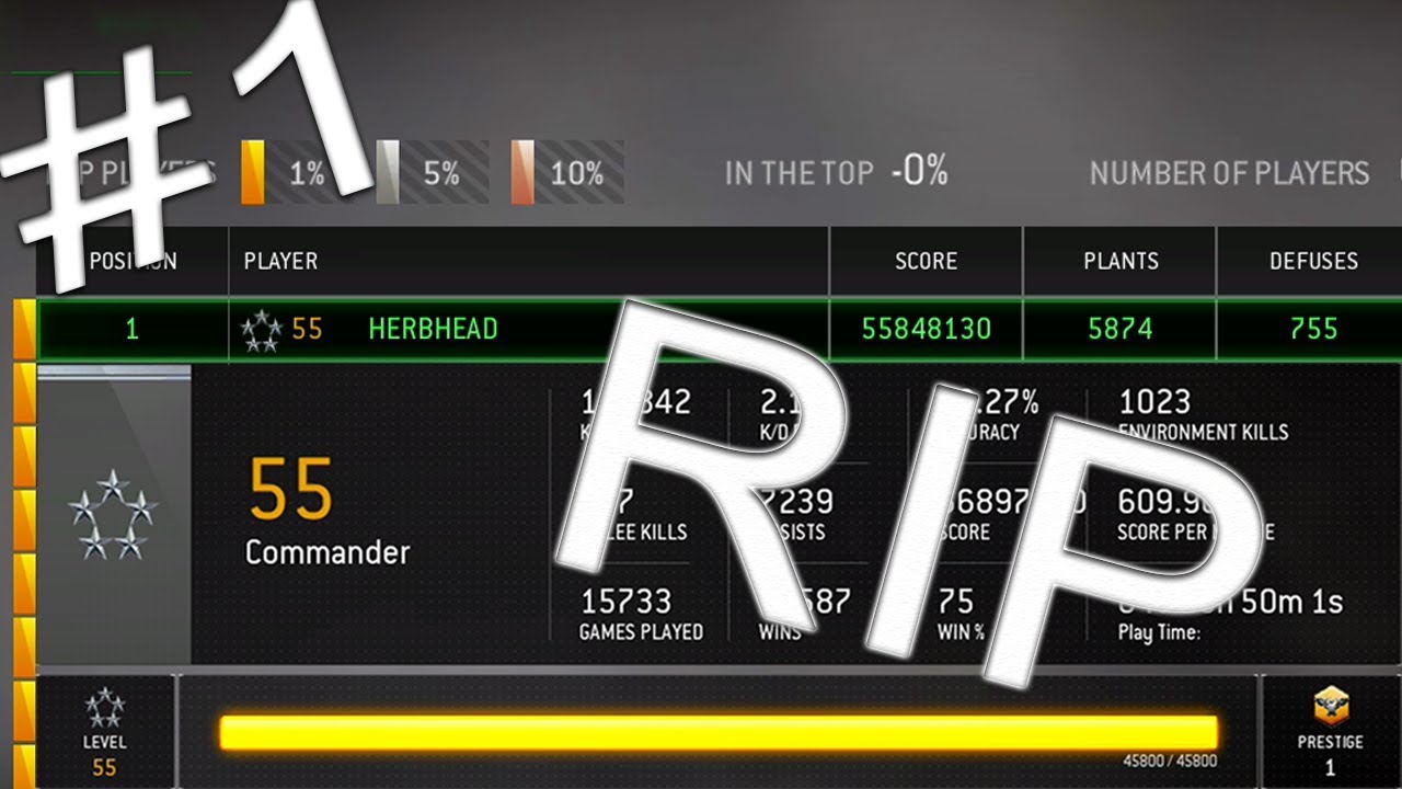 RIP HERBHEAD (#1 RANKED SEARCH AND DESTROY PLAYER)