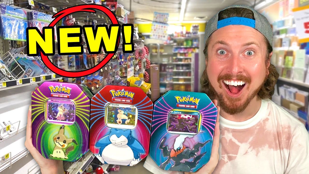 I SPOTTED NEW DOLLAR GENERAL POKEMON TINS! Opening Mighty Mysterious Pokemon Cards