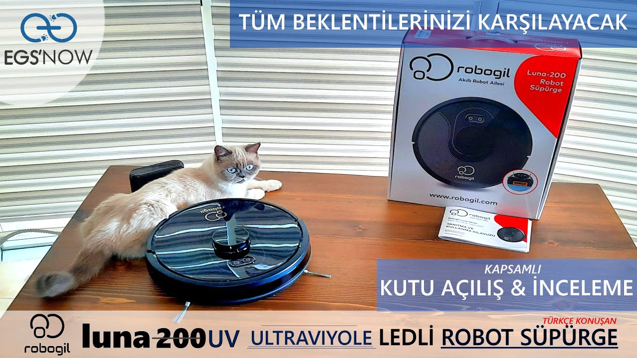 Robogil Luna-200 UV Ultraviyole&Türkçe Robot Süpürge- %100 Garanti Desteği ! (Kutu Açılışı&inceleme)