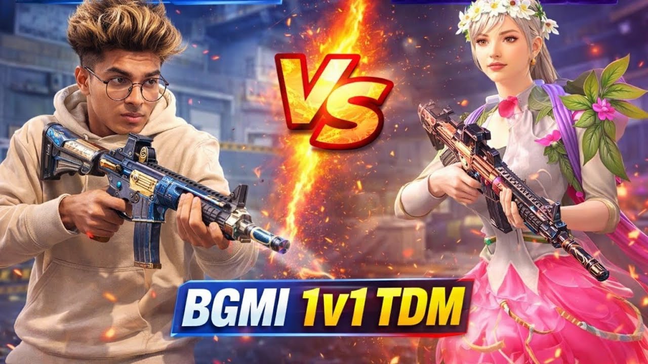 Jonathan Gaming vs Girl Gamer 😱 1v1 TDM | Who Wins? @JONATHANGAMINGYT vs @ritikagamer-n2m #pubg #1v1