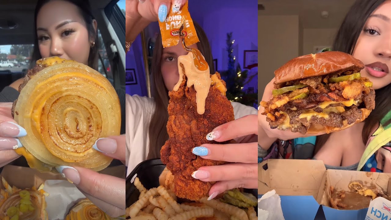 Подборка мукбангов из TikTok | Culver’s, In-N-Out, Five Guys и другие | Mukbangs 4life