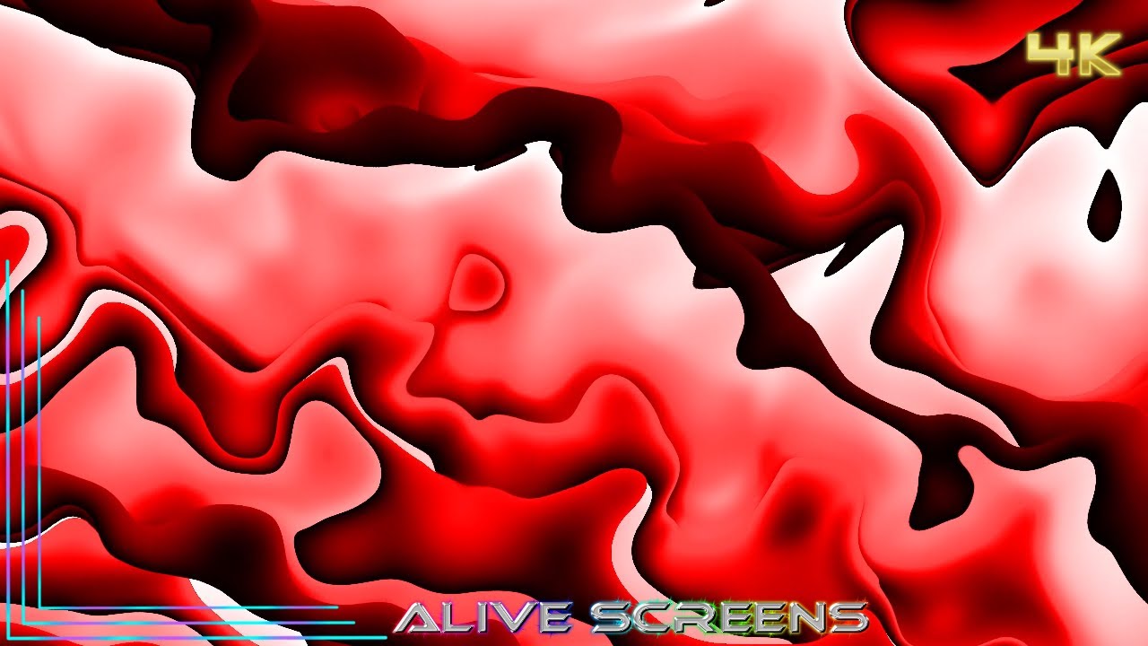 Red Flowing Relaxing Abstract Liquid Background 4K UHD TV Screen Visual