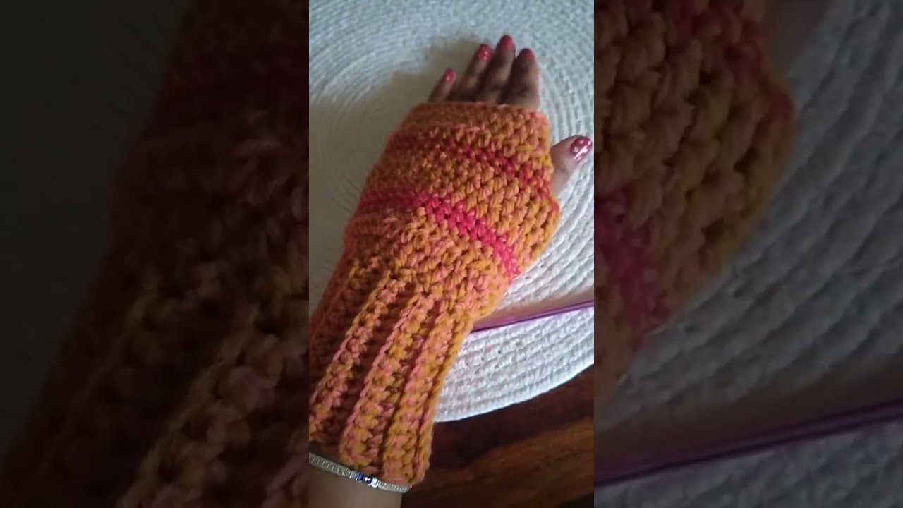 Crotchet beginner friendly fingerless gloves 