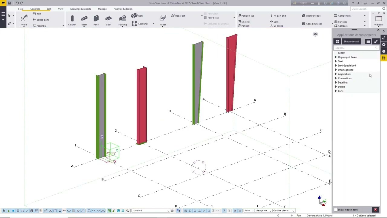 Tekla Structures I Class 07 I Create Base Plate & End Plate