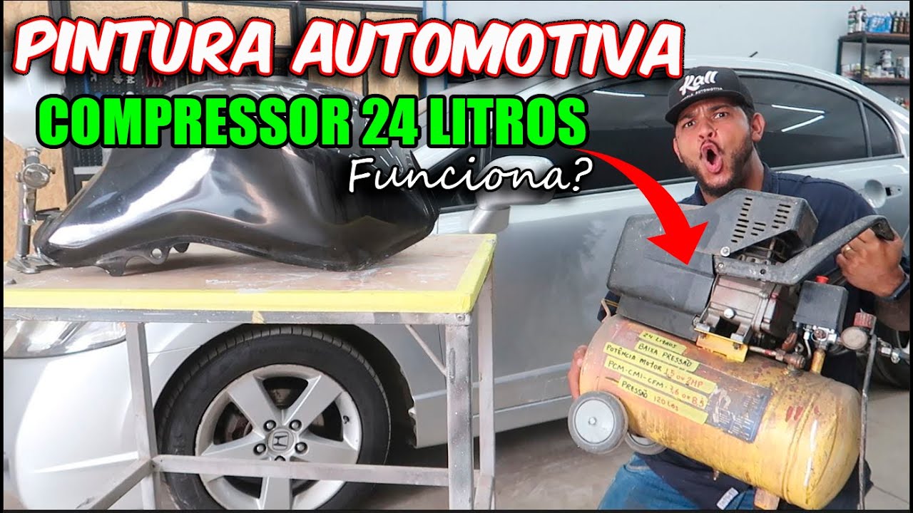 PINTURA AUTOMOTIVA COM COMPRESSOR 24 LITROS   - FUNCIONA MESMO?