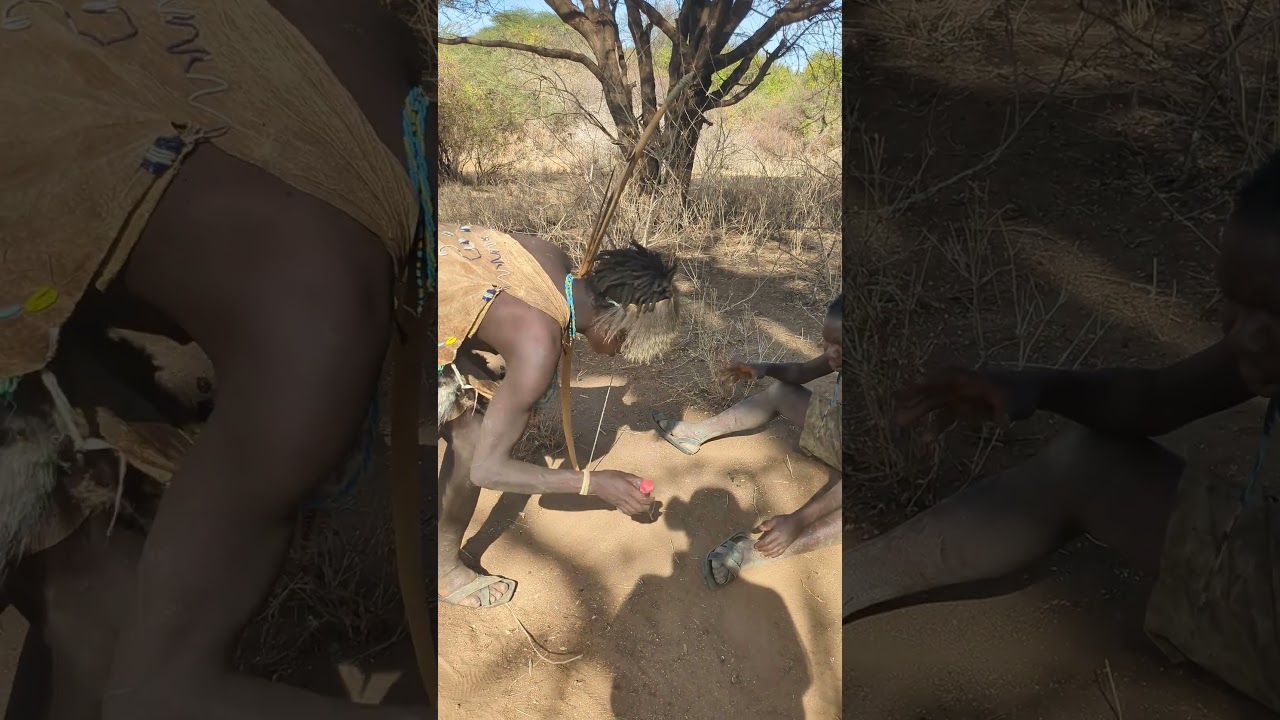 Hadzabe Hunter&rsquo;s Jungle Find Turns Into a Sweet Surprise for Chaba 😂#bushcraft