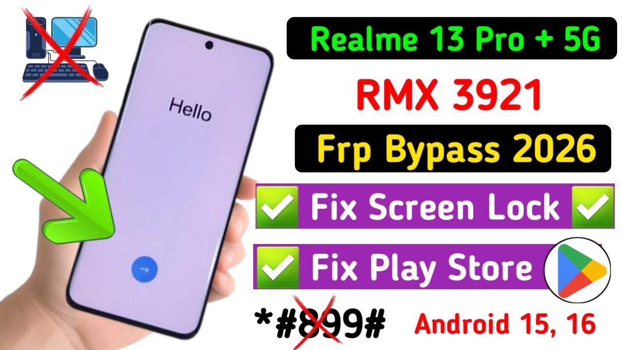 Realme 13 Pro Plus Frp Bypass Android 15 || All Realme Frp Bypass Without Pc 2026