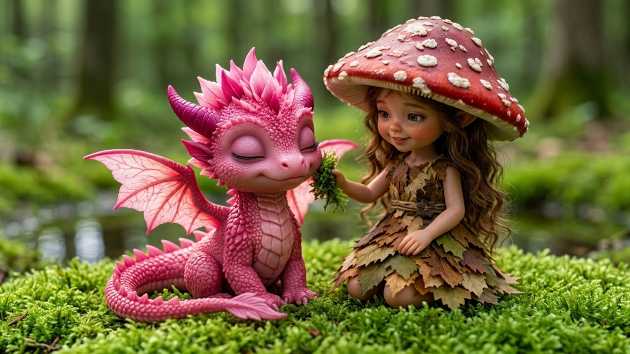 A Tiny Dragon Found a Home with Forest Gnomes 🐉🍓 ASMR Cozy Fantasy Village & Celtic Music