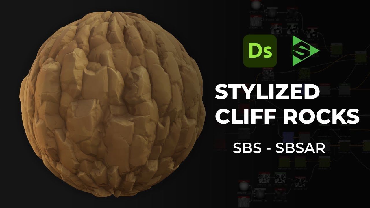 Stylized Desert Cliff Rocks  - Substance 3D Designer - SBS & SBSAR