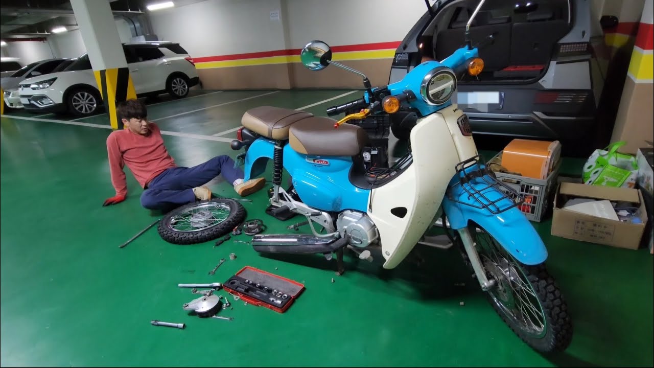 슈퍼커브 오프로드 타이어교체 DIY, SuperCub tire change DoItYourself