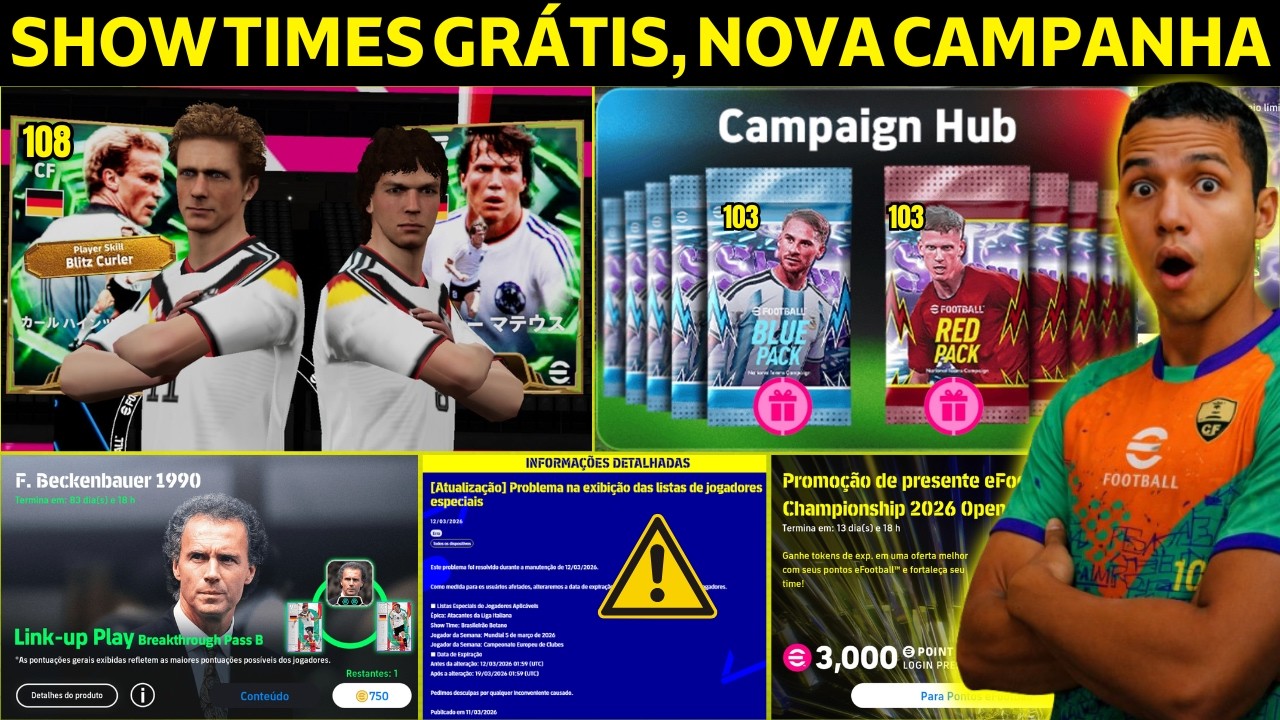 🚨 SHOW TIME GRÁTIS! RUMMENIGGE 108 BLITZ + NOVA CAMPANHA | Novidades eFootball 2026