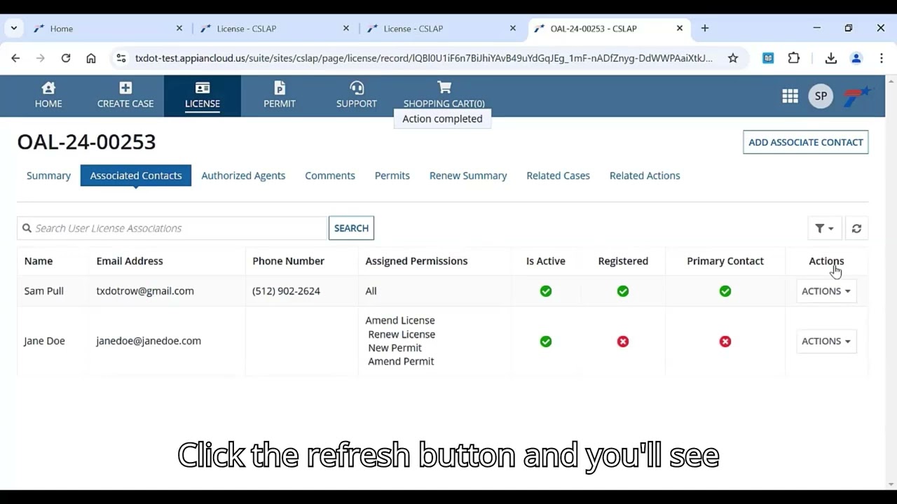 CSLAP &ndash; Add an Associated Contact or Authorized Agent