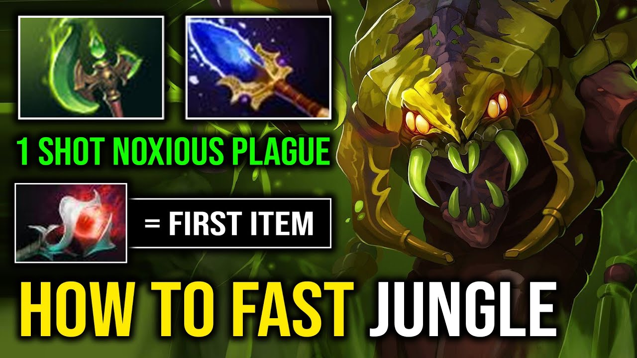 How to Super Fast Jungle Venomancer with First Item Orchid + Parasma 1 Shot Noxious Plague Dota 2